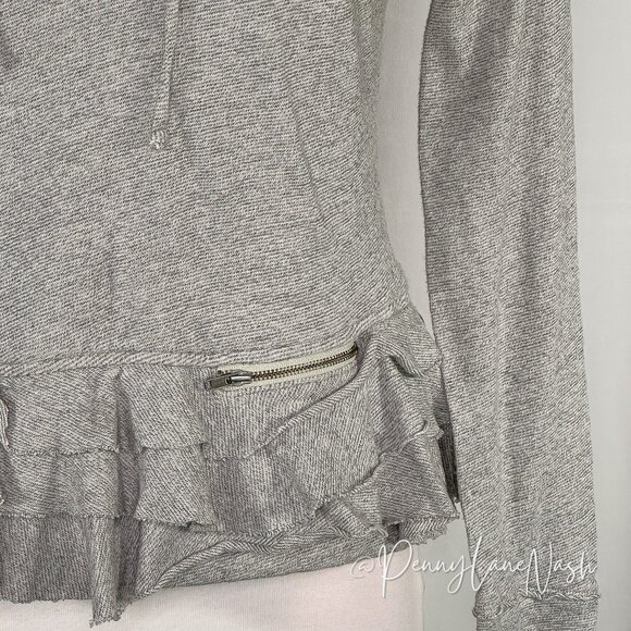 Banana Republic Ruffled Peplum Hoodie S Gray - Picture 5 of 11